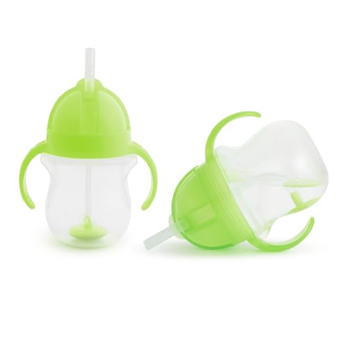 Image of Munchkin Click Lock 7 Ounce Weighted Flexi-Straw Cup, 2 Pack, Green