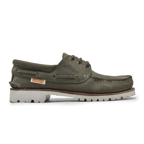 Image of Woodland Men Olive Green Boat Shoes