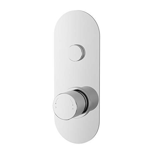 nuie CPB8310 Modern Bathroom One Outlet Round Push Button Valve, 215mm x 80mm x 135mm, Chrome - Image 2