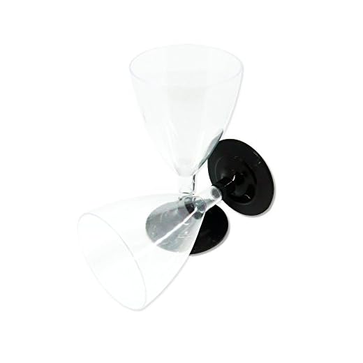 100 copas de vino con base negra negra de 180 cc, transparentes, champán, Happy Hour, aperitivo, PLP, desechables