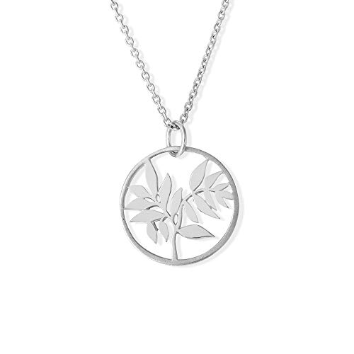 Boma Jewelry Sterling Silver Bamboo Tree Circle Pendant Necklace, 20 Inches