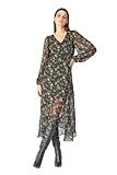 Cette robe Chic vous donnera un look habillé avec sa coupe longue, son voile léger et fluide à motif fleuri ocre parsemé de fils brillants dorés et sa découpe qui cintre la robe au niveau de la taille. Pour plus de féminité, les manches sont transparentes, la robe est plus longue au dos qu'à l'avant et la doublure est plus courte. Une fermeture zippée invisible apporte plus de confort .