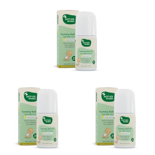 Image of Mother Sparsh Tummy Roll On For Baby, Colic Relief, Constipation and Indigestion With Hing & Saunf | 100% Ayurvedic - 40ml (Pack of 3)