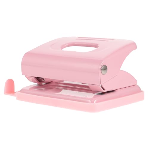 SHINEOFI Perforatrice à Papier Manuelle 2 Trous En Métal Rose Pastel Pour Bureau Et Loisirs Créatifs, Compacte, Ergonome, Perforatrice A4 Professionnelle Adaptée Aux...