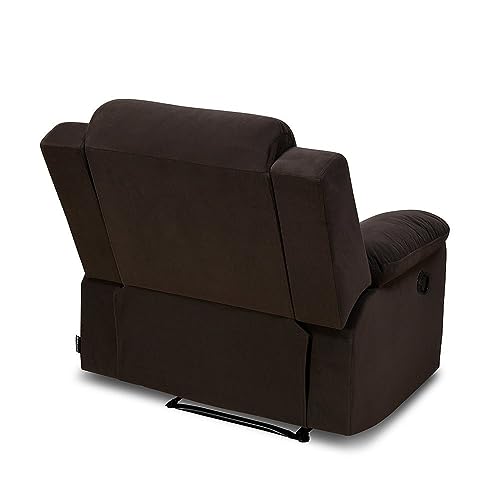 Image of Torque - Rubik 1 Seater Fabric Manual Recliner | Recliner Sofa /Chair for Living Room, Bedroom, Office (Brown) | 1 Year Warranty