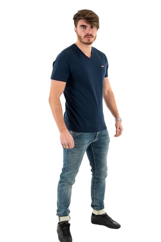 Levi's Original Housemark V-Neck T-Shirt Homme, Dress Blues, L