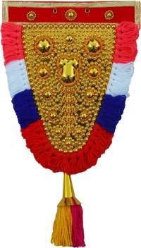 Guruvayoor Nettipattam - Elephant Caparison - Wall Hanging 14CM (Pack of 3) Handcrafted Kerala Colored Bells Door/Wall Hanging Decorative Showpiece/Wall Hanging/Home Décor/Home Furnishing/Diwali Gift