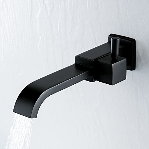 Robinet de lavabo noir et argent encastré type eau froide seule pour salle de bain