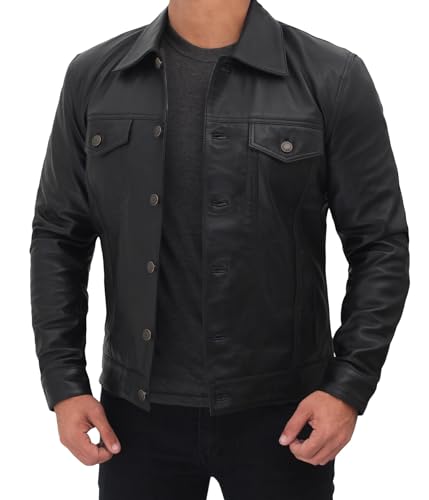 Image of fjackets Mens Leather Jacket - Real Leather Jackets For Men - Leather Jacket Men