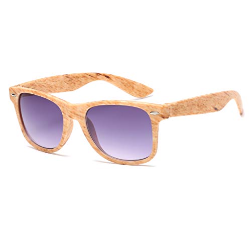 Armear Women 90s Classic Wood Square Sunglasses Retro Pastic Frame Eyewear UV400