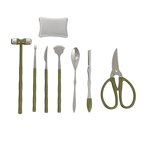 HEMOTON 8 Piezas Herramienta para Comer Cangrejos Martillo De Mariscos Langosta Herramientas Cucharas De Sopa De Acero Inoxidable Pata De Cangrejo Madera Palitos De Cangrejo Abrir