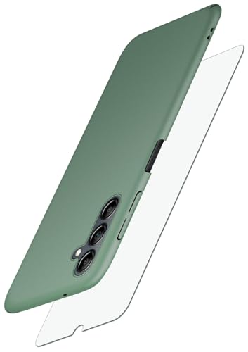 Coque Samsung Galaxy A14 ultra fine minimaliste rigide 360 antichoc couleur olive avec film