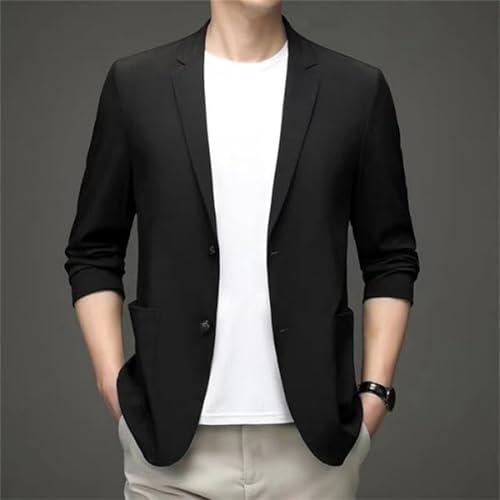Kyayu Jacket Men's Summer Lightweight Ice Silk Casual Sport Business Lapel Blazer Stretch Slim Fit Button3