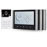 FTes RFKits WLAN Wireless Video Türsprechanlage,1080P Außenkamera,7 Zoll Touchscreen Wireless Monitor,PIR Bewegungserkennung,Nachtsicht,Tuya APP Steuerung (3 Familienhaus)