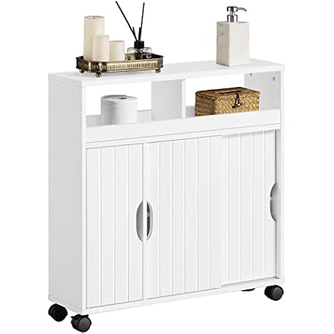 Yaheetech Armario de Baño con Ruedas y Puertas Correderas Cover