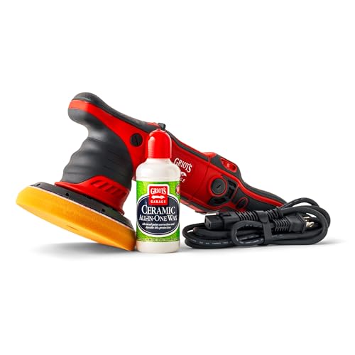 Image of Griot's Garage G9 Random Orbital with Ceramic All-in-One Car Wax, 8oz and 6.5 inch Orange Buffing Pad, Paint Correction, Auto Detailing Supplies and Accessories