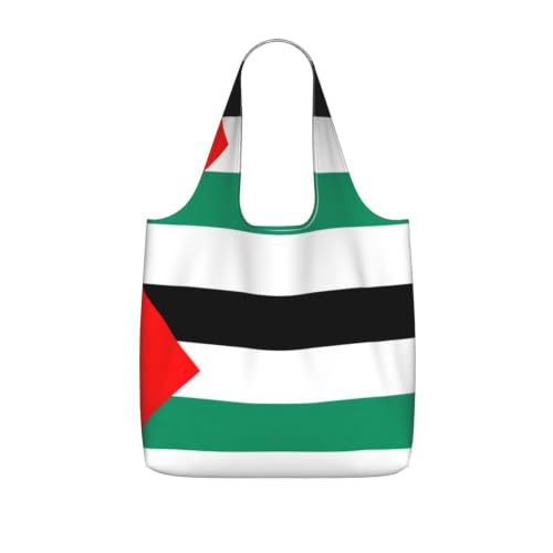 Palestine Flag Print Foldable Tote Bag