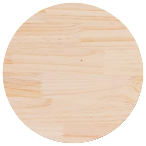 Gecheer Tischplatte Rund Ersatztischplatte Holzplatte Massivholzplatte Holz Platte für Esstisch Ø60x2,5 cm Massivholz Kiefer