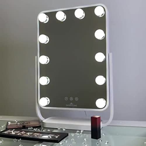 Impressions Vanity Contour Tri-Tone Led Makeup Mirror With Touch Sensor, 360 Degree Swivel Mirror With Adjustable Brightness And 7X Detachable Magnifying Glass (White) #TOP5