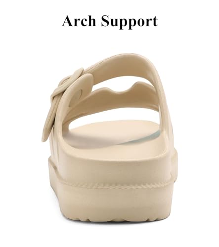 Image of Haifago Women's Platform Sandals with Arch Support, Summer Beach Slides Adjustable Buckle Comfortable Lightweight EVA Slip on Slide