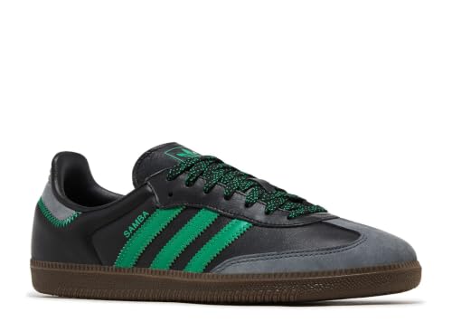 Image of adidas Samba Womens Sneaker, Core Black /Green /Grey Six, Size 5.5