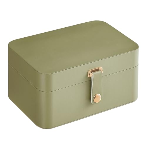 SONGMICS Jewelry Box, Travel Jewelry Case, 2-Layer Jewelry Holder Organizer, Portable Versatile Earring Storage, for Larger Accessories, Laurel Green UJBC166C02 by SONGMICS - Image 2