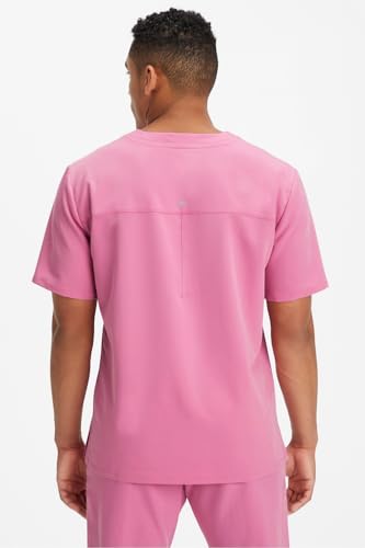 Image of Fabletics Men's Helix 1-Pocket Scrub Top - MotionTech, Wrinkle-Resist, Chest Pocket, Anti-Shrink, Semi-Slim Fit