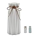 Mozing White Ceramic Vases Decorative Flower Vase Can Grow Plant or Insert Artificial Flowers for Sitting Room Bedroom Office Wedding Ceremony(White)