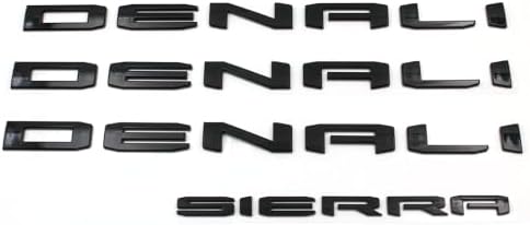 OVERLAY 4PC Gloss Black DENALI Sierra Emblem 2019-2024 GMC Sierra - Foto 10
