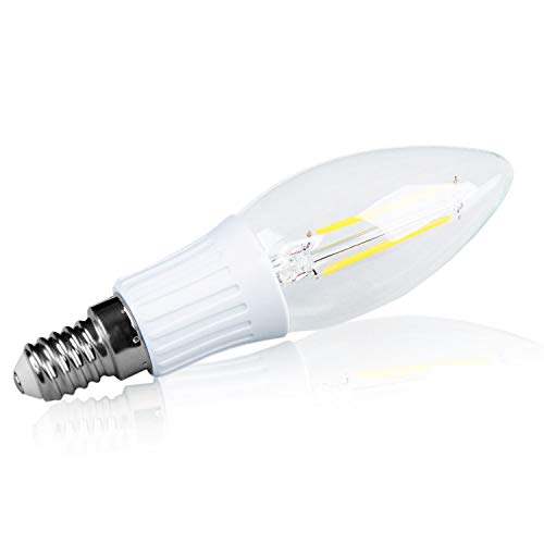 Amsecu 3W Led Candelabra Bulb 2700K Warm White, 40W 45W Equivalent 300 Lumen E12 Base Led Bulbs Filament Candle Light 6 Pack #TOP3