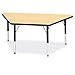 Jonti-Craft Berries 6438JCT011 Trapezoid Activity Tables, T-Height (11"-15" Adjustable Height), 24" x 48", Maple/Black/Black