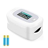 Oxímetro de Pulso, Pulsioximetro de Dedo Profesional, saturacion oxigeno oxímetro con pantalla OLED,oxímetro portátil para adultos de alta precisión (white)