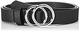 Schnalle ONLY Damen ONLRASMI FAUX LEATHER JEANS BELT NOOS Gürtel, Black/Detail:Black/Silver Buckle, 95