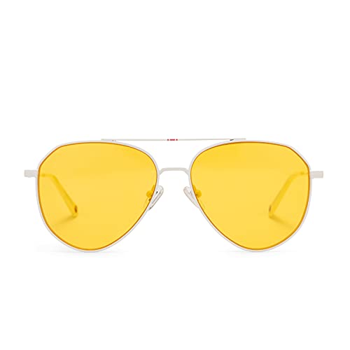 DIFF | Star Wars Luke Skywalker X-Wing Starfighter Designer Aviator Sunglasses, UV400 Polarized, Alliance White + Starfighter Yellow4