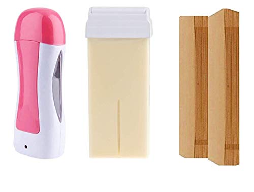 Image of Wax Heater Machine, Roller Heater Machine Hair Removal Warmer machine Wax Refill Cartridge Wax Strips With Wet Wipes Waxing kit for Women Wax Roll on Heater Machine (2)