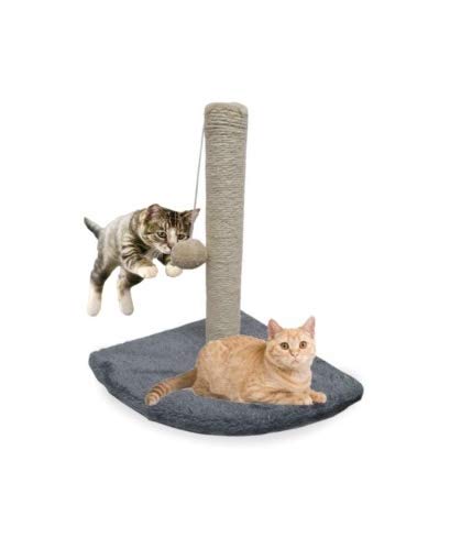 ALAYSTAR Robust Cat Pet Corner Sisal Design Scratching Pole Post Toy – Climbing Activity Centre for Cat Kitten with Hanging Ball