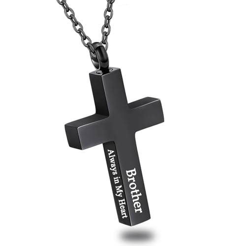 Cross Urn Necklace for Ashes for Men Women Cremation Jewelry Urns Locket Pendant Ashes Holder Memorial Jewelry-Always in My Heart