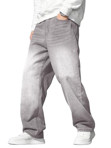 Image of JMIERR Mens Baggy Jeans Wide Leg Y2K Loose Fit Denim Pants | Vintage Relaxed Loose Fit, Stretch, Straight Leg, Skater Streetwear, 5 Pockets, Casual Carpenter Jean, Hip Hop