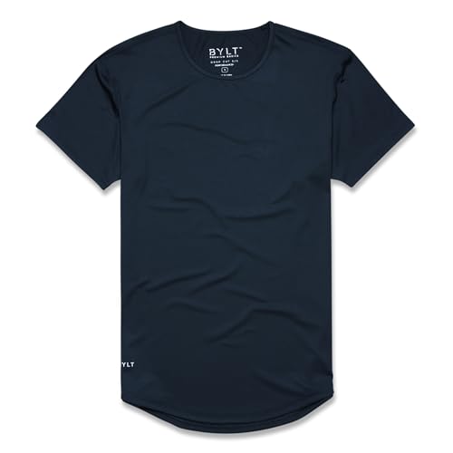 BYLT Performance Drop-Cut Men's T Shirt – Athletic Drop Cut Crewneck Tee – Moisture Wicking, Quick-Dry, Tapered Fit