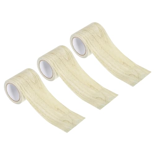 Image of PATIKIL Wood Grain Repair Tape 2.2 inch X15', 3 Pack Self Adhesive Realistic Textured Repair Tape Patch for Floor Door Table Cabinets Desk, Grey Oak