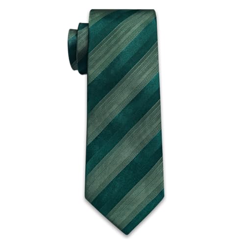 Image of Striped Plaid Ties for Men Silk Formal Necktie Set | 3.15 inch(8cm) Woven Jacquard Mens Ties with Necktie Pocket Square Cufflink Tie Clip Lapel Pin for Wedding Business Party