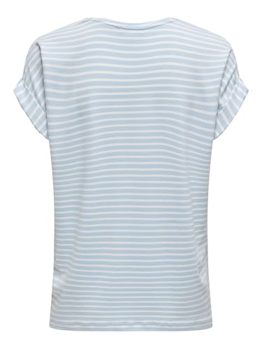 ONLY Damen Onlmoster Stripe S/S O-Neck Top JRS Noos Basic-Oberteil Mit O-Ausschnitt Und Kurzen Ärmeln Für Freizeitkleidung, Clear Sky… – Ansicht 4