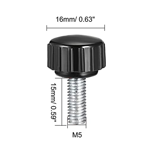 TA-VIGOR 4Pcs M5 x 15mm Male Thread Knurled Clamping Knobs Grip - Image 2