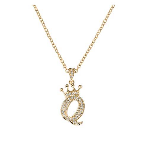 Custom Necklaces for Women Adjustable Charm 26 English Letters Pendant Necklace Girl Gifts Jewelry (Q, One Size)