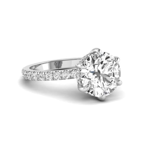 IGI Certified 5.75 Carat Round Lab Grown Diamond (5 Ct, F, VVS2) Hidden Halo 14K Gold Wedding Engagement Ring For Womens3