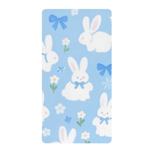 Parure de lit bébé en coton doux stretch imprimé lapin blanc lit mixte