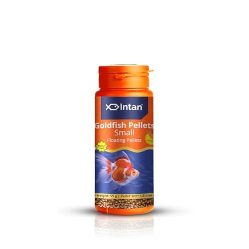 Image of Intan Aquatic Goldfish Pellets For Fish | Aquarium Fish Food For All Life Stages | Daily Nutrition Fish Feed | Small Floating Pellet Larg Pack,145 Gm, 1.5 mm Dia
