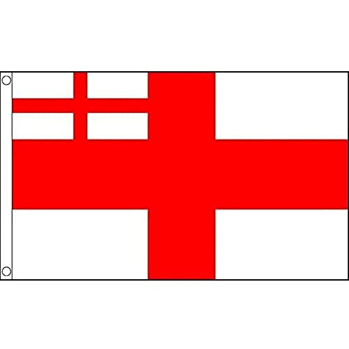 AZ FLAG, Uk White Ensign 1702-07 Flag, 3x5 Ft, 100D Polyester Bristish Historic Banner with Two Metal Grommets