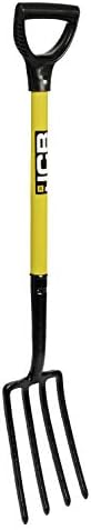 JCB - Solid Forged Lightweight Border Fork - Professional Border/Junior/Ladies Fork - Metal Long Handle Heavy Duty Site and Gardening Tools - Home Improvements, Digging, Mucking Out, Manure, Weeding
