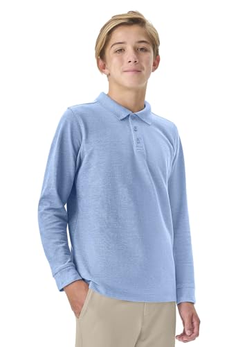 Image of Classroom School Uniforms Big Kid Long Sleeve Pique Polo CR835Y